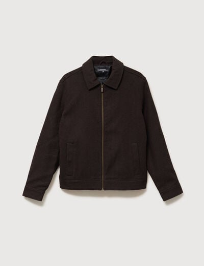 Veste oversize courte col classique marron homme