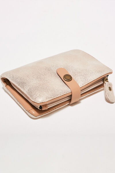 Portefeuille beige femme