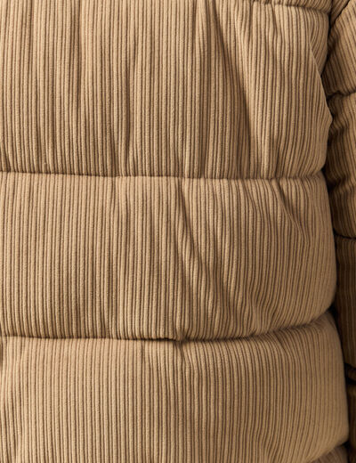 Doudoune courte col montant beige homme