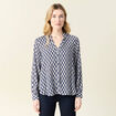 Blouse manches longues bleu femme