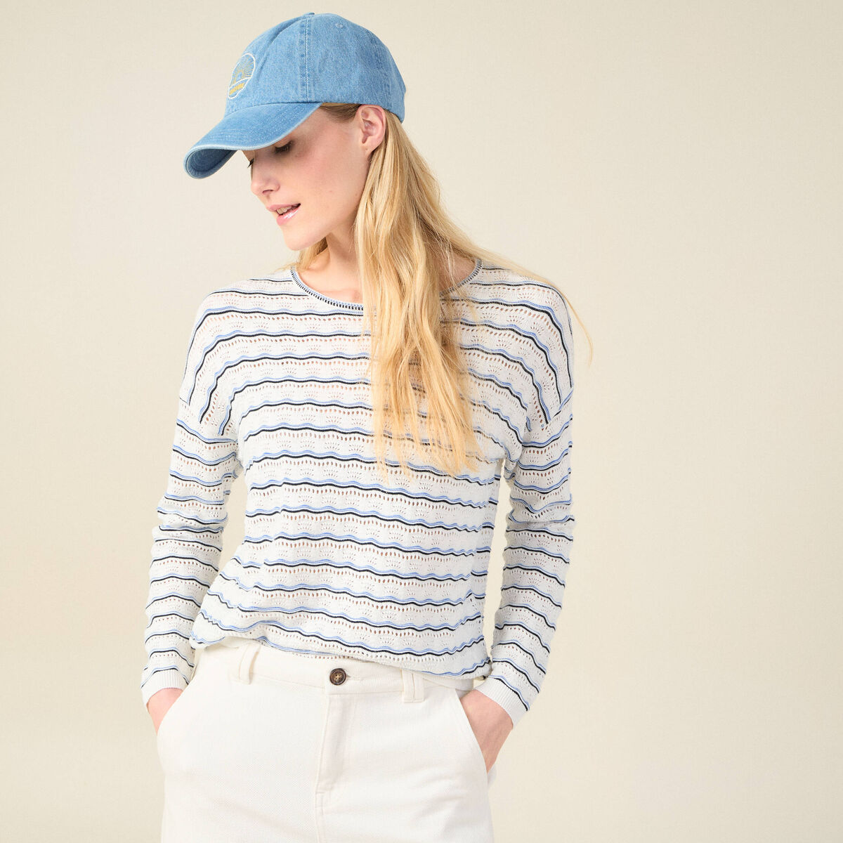 Pull éco-responsable creme femme