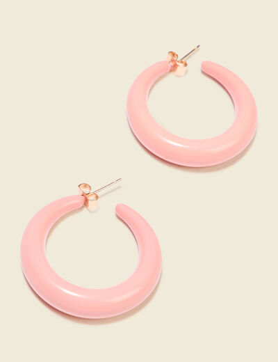 Boucles d'oreilles créoles rose saumon femme