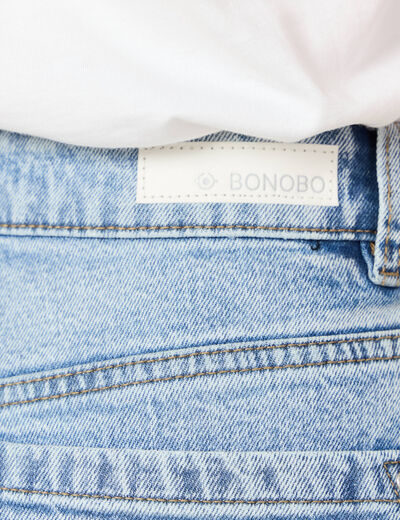 Jeans large éco-responsable denim snow bleu femme