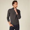 Gilet manches longues zippé gris foncé homme