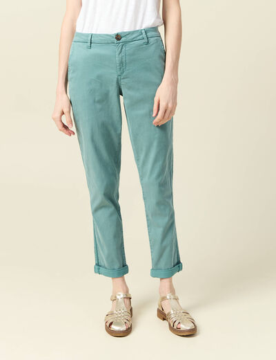Pantalon chino Instinct vert foncé femme