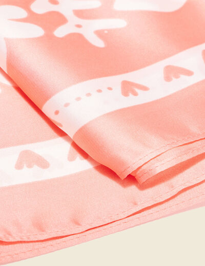 Foulard satin orange corail femme