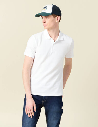Polo manches courtes blanc homme