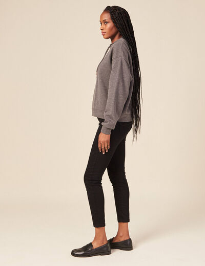 Sweat à capuche gris femme