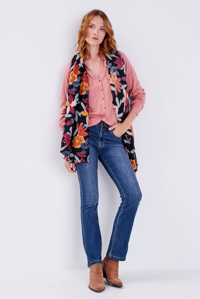 Chemise manches longues rose femme