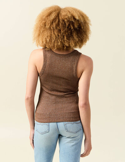 Débardeur sans manches marron foncé femme