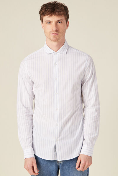 Chemise manches longues blanc homme