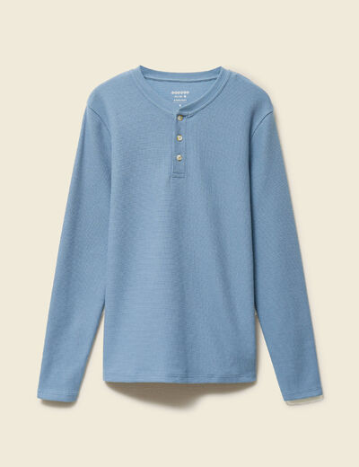 T-shirt manches longues bleu fonc&eacute; homme