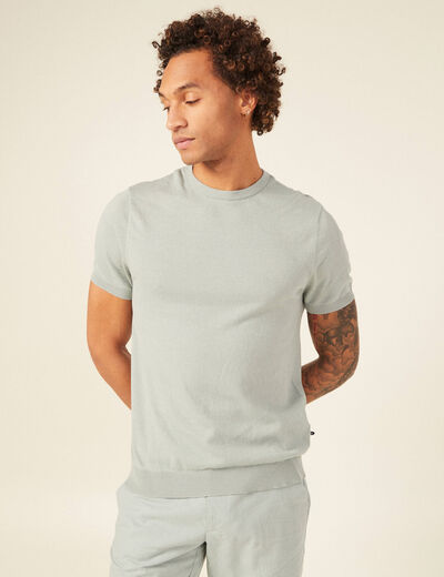 T-shirt manches courtes bleu gris homme