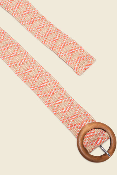 Ceinture tressée sable femme
