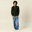 Pull col camionneur vert kaki homme