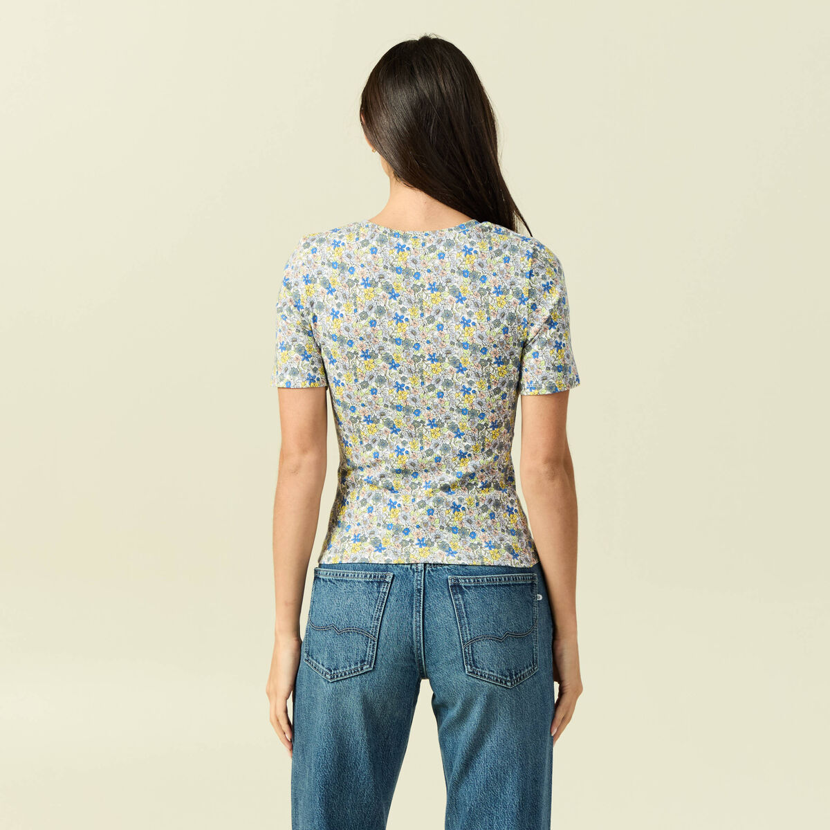 T-shirt manches courtes bleu femme