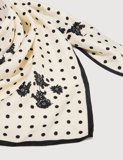 Foulard satin&eacute; noir femme