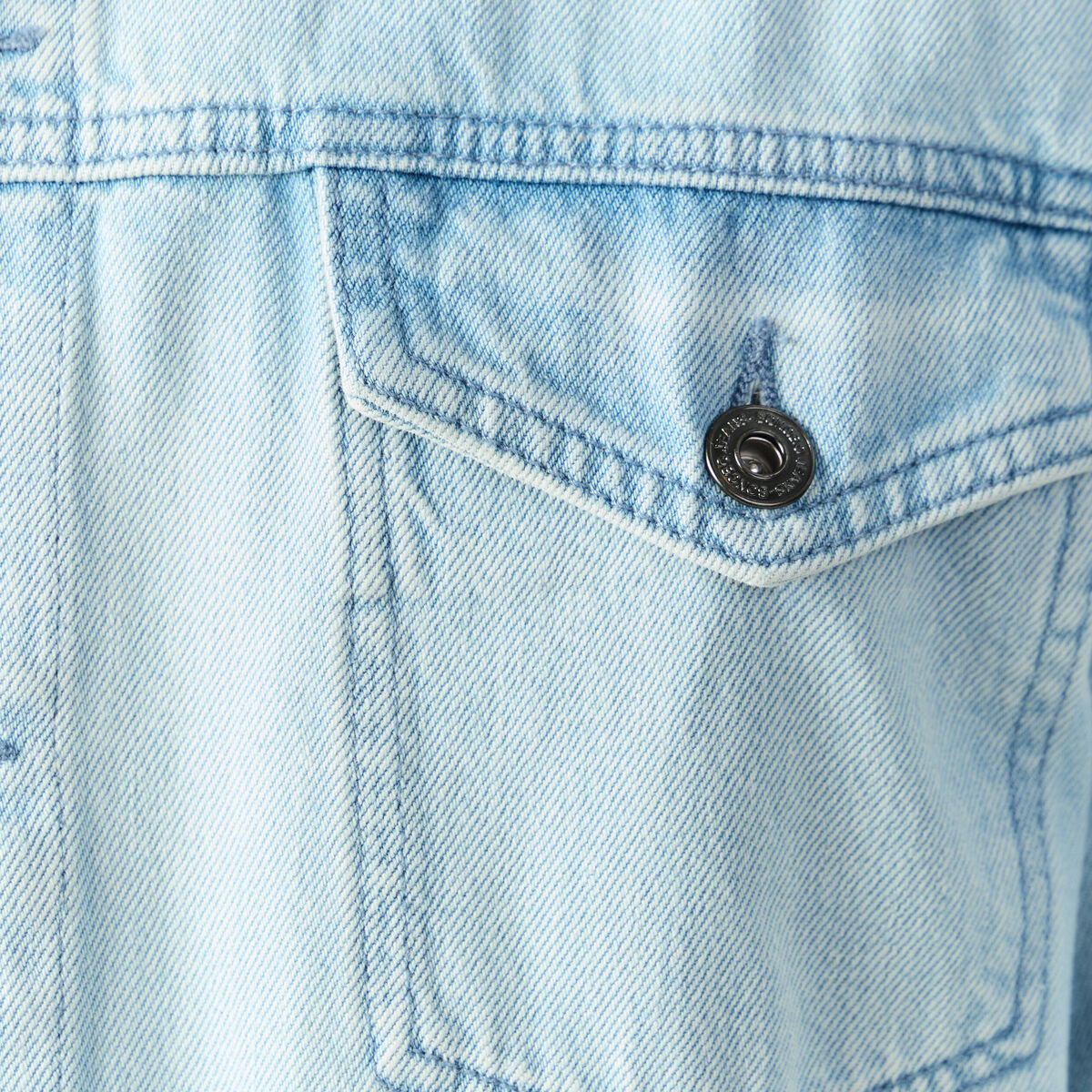 Veste droite en jean denim bleach homme