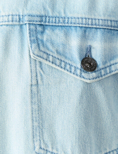 Veste droite en jean denim bleach homme