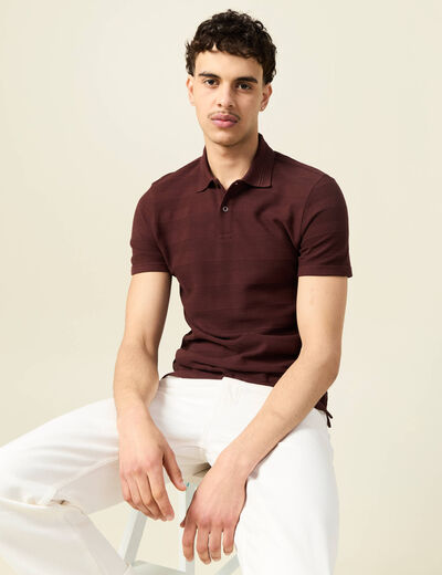 Polo manches courtes bordeaux homme
