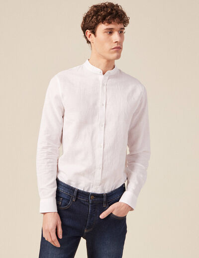 Chemise manches longues blanc homme