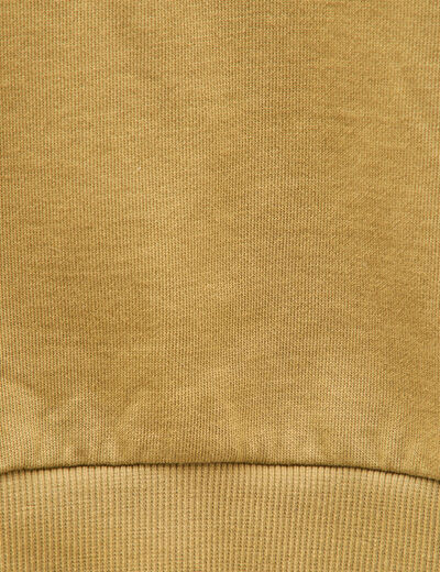 Sweat droit en coton manches longues camel femme