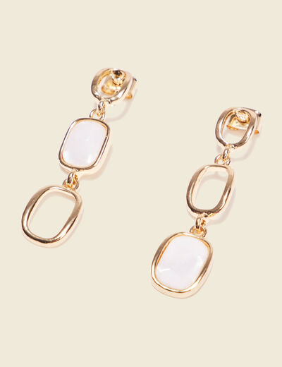 Boucles d'oreilles pendantes blanc femme