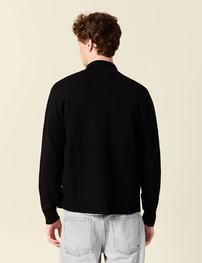Gilet manches longues zipp&eacute; noir homme
