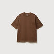 T-shirt droit en coton col ras du cou taupe homme