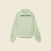 Sweat manches longues col camionneur vert clair femme