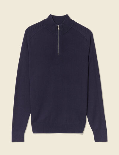 Pull manches longues bleu marine homme