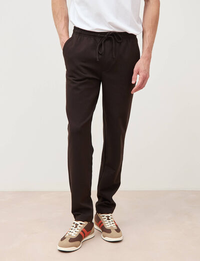 Pantalon chino jogger marron homme