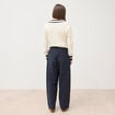 Pantalon coupe regular bleu marine femme
