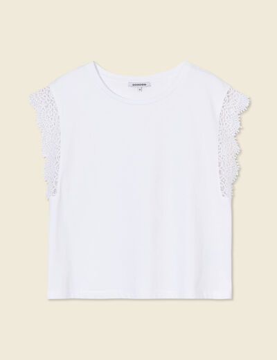 T-shirt manches courtes blanc femme