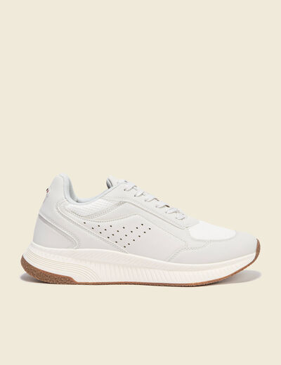 Baskets jogger à lacets ecru homme