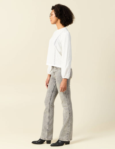 T-shirt manches longues ecru femme