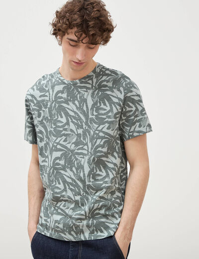 T-shirt manches courtes vert fonc&eacute; homme