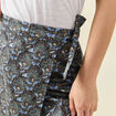 Jupe midi droite bleu marine femme