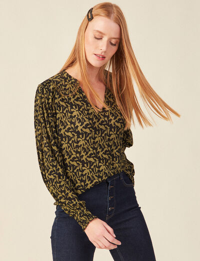 T-shirt éco-responsable vert kaki femme
