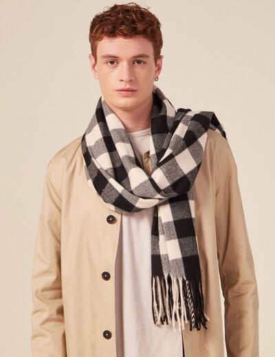 Écharpe avec franges noir homme