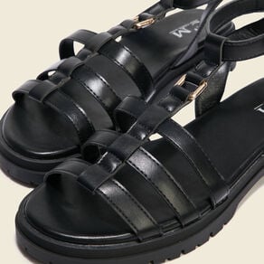 sandales crantees noir femme Sandales crantées noir femme