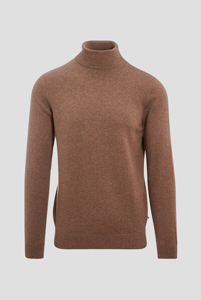 Pull manches longues marron homme