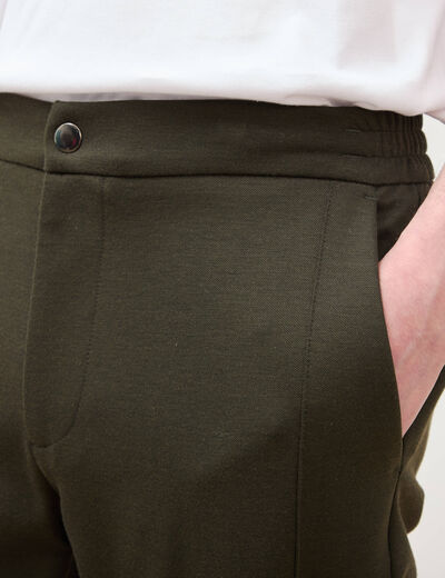 Pantalon droit longueur 32 vert kaki homme