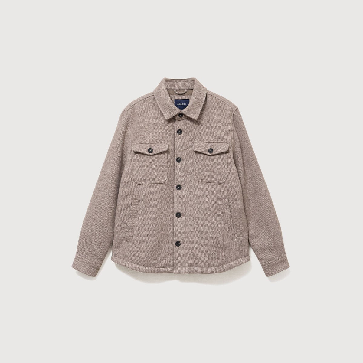 Surchemise boutonn&eacute;e beige homme