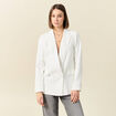 Veste esprit blazer droite ecru femme