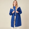 Parka droite à capuche doublée bleu electrique femme