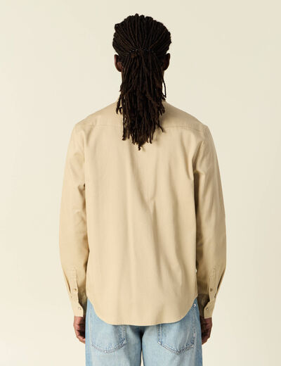 Chemise manches longues beige homme