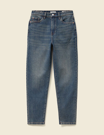 Jeans mom 7/8ème bleu gris femme