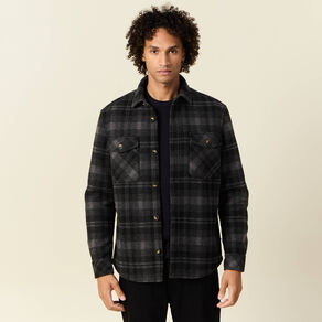 Surchemise manches longues gris foncé homme