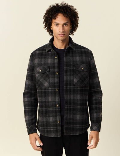 Surchemise manches longues gris foncé homme